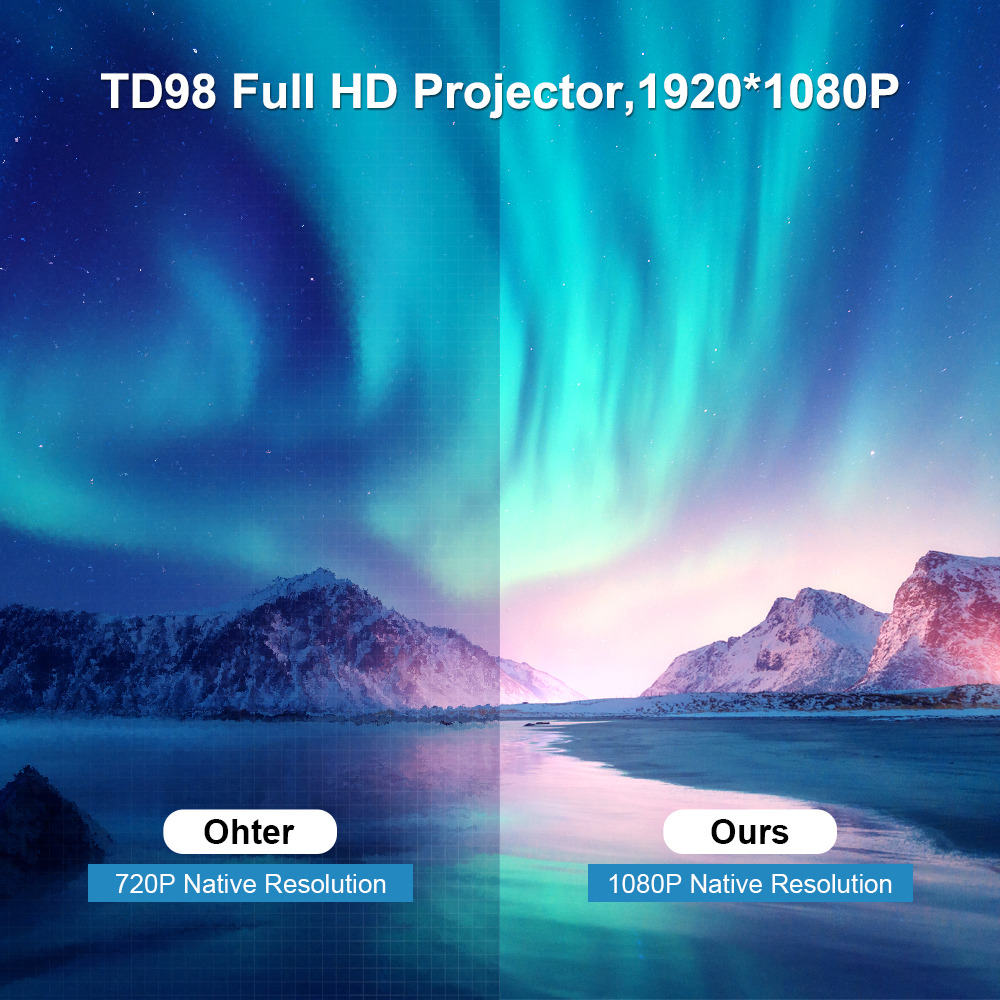 ThundeaL Full HD 1080P Projector TD98 WiFi LED 2K 4K Video Movie Beam TD98W Android Projector PK DLP Home Theater Cinema Beamer