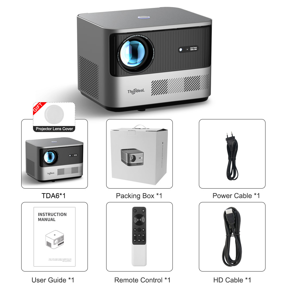 ThundeaL TDA6 Full HD Projector 1080P 2K 4K Video Home Theater Auto ...