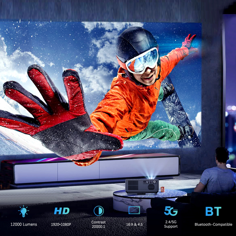 ThundeaL Full HD 1080P Projector TD98 WiFi LED 2K 4K Video Movie Beam