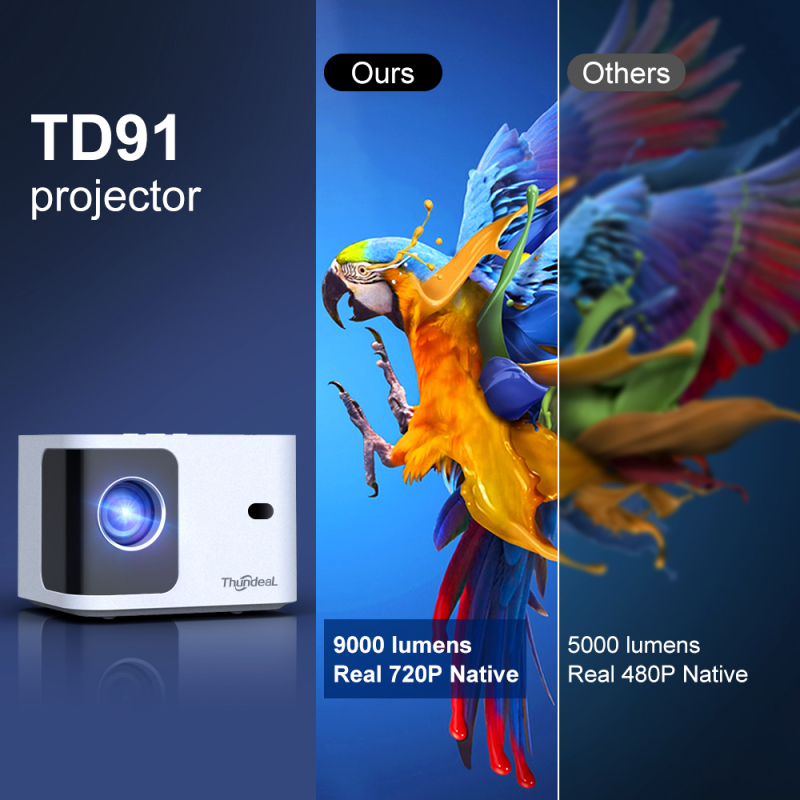 ThundeaL HD Mini Projector TD91 for Full HD 1080P 4K Video 5G WIFI ...