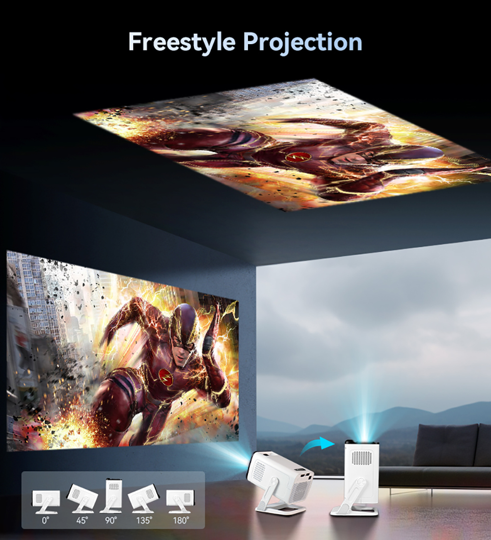 PROGAGA PG310 Mini Portable Projector 4K 1080P 720P Android 300Ansi BT5.4 Projetor PG310 Smart Home Theater Outdoor Video Beamer