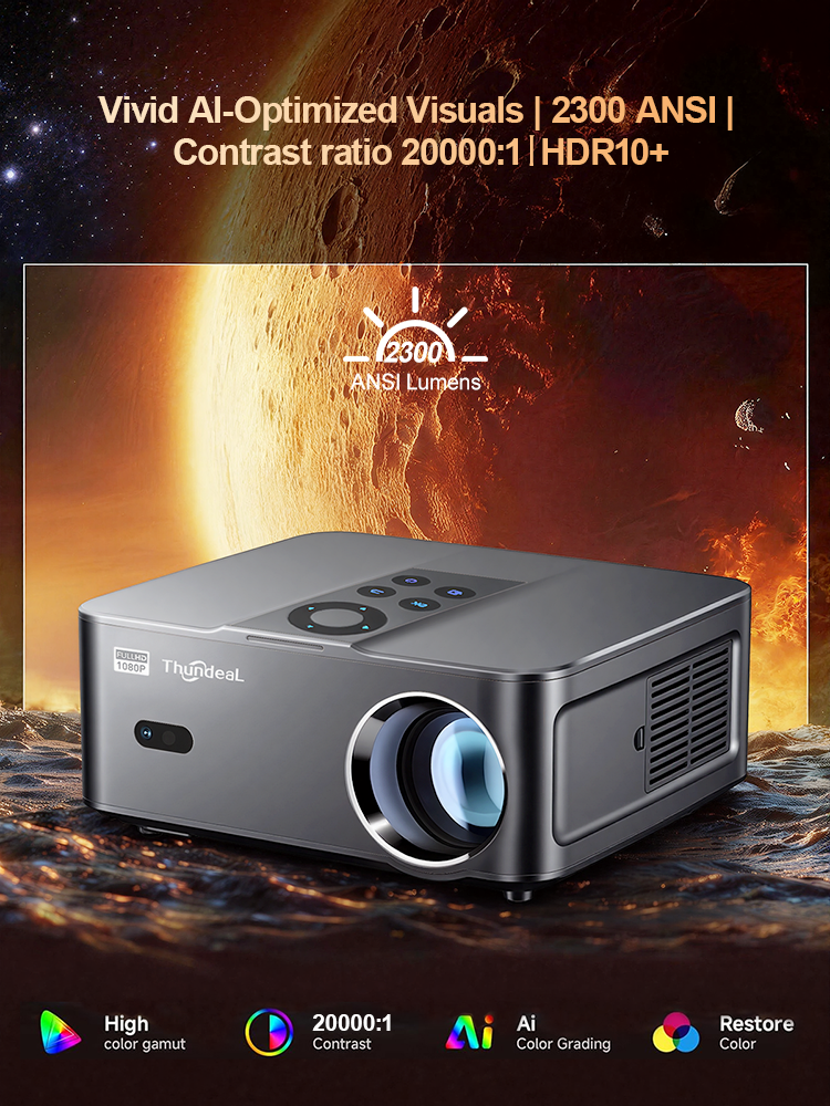 ThundeaL Full HD 1080P 4K Projector TD98W Mini Portable Android WiFi 2G 32G TD98 Mini Beam Projector 3D TV Home Theater Cinema