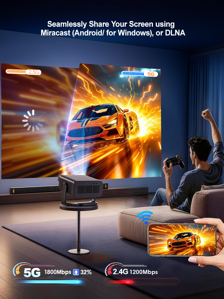 ThundeaL x VIDAA TD99W Live TV Smart Projector 4000Ansi 4K 50W Dolby WiFi Full HD 1080P Home Theater Outdoor Movie Video Projector