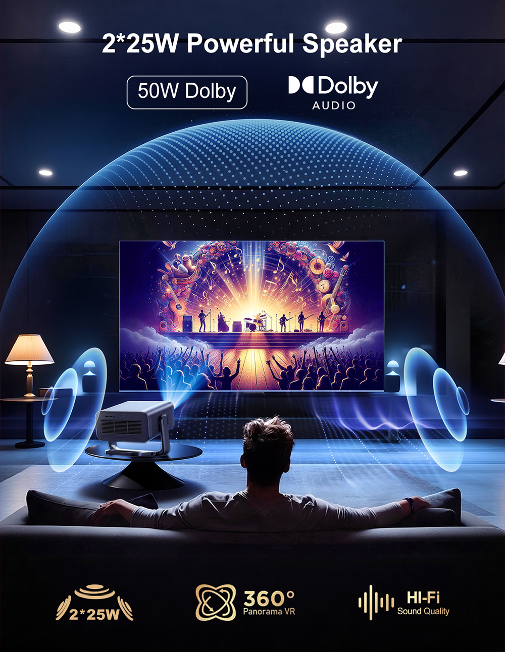 ThundeaL x VIDAA TD99W Live TV Smart Projector 4000Ansi 4K 50W Dolby WiFi Full HD 1080P Home Theater Outdoor Movie Video Projector