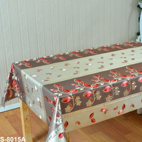 PVC printing embossed gold with fabric tablecloth roll