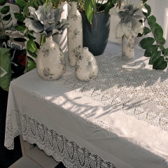 152*228cm PVC white lace tablecloth piece