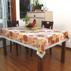 PVC printed nonwoven tablecloth with lace border