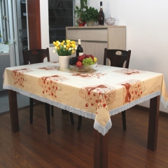 PVC printed nonwoven tablecloth with lace border