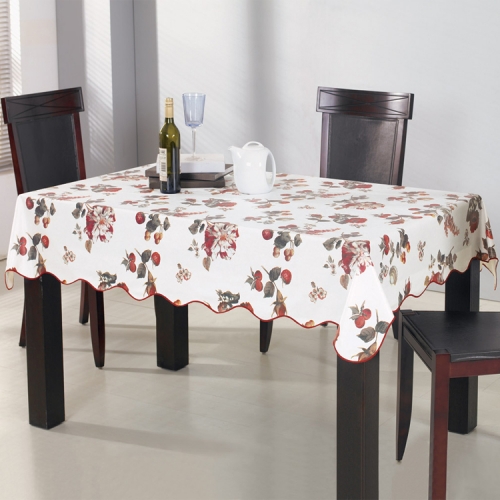 hot sale PVC dining table cloth with flannel backing