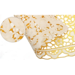 PVC 30*46cm oval gold lace individual tablecloth factory