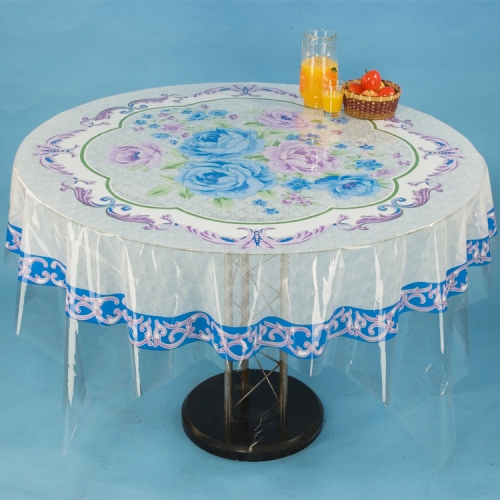 PVC printed cheap round tablecloth in roll factory