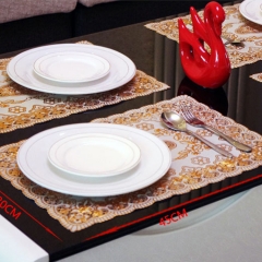 30*46cm golden placemat, thin plastic mat plastic placemat, table lace mat