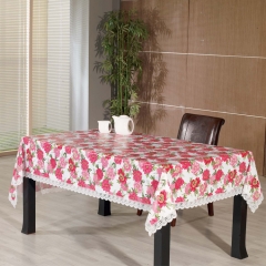 nonwoven/flannel backing pvc material printed plastic tablecloth LFGB decorative for home/party/wedding use