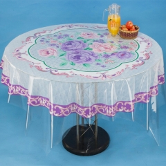 PVC printed cheap round tablecloth in roll factory