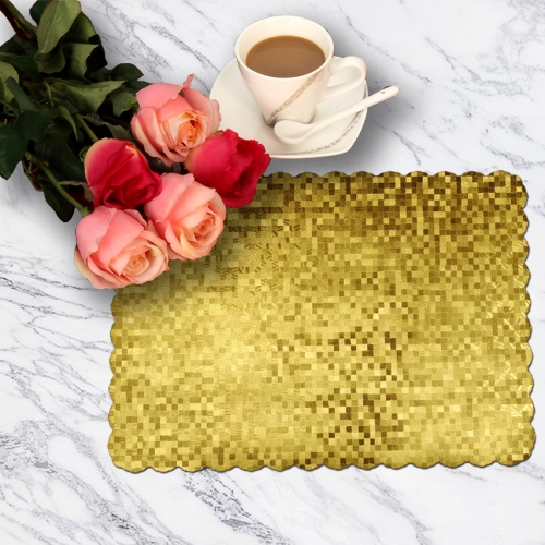 Embossed gold pvc kitchen mat, heat resistant rubber mat, protective mat