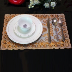 30*46cm golden placemat, thin plastic mat plastic placemat, table lace mat