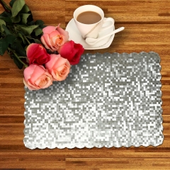 Embossed gold pvc kitchen mat, heat resistant rubber mat, protective mat