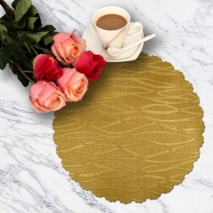 2019 new design round placemat rattan, round linen placemat, round felt placemat