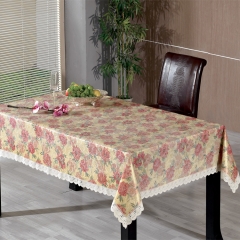 PVC embossed tablecloth with flannel backing, Russian market tablecloth