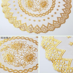 40cm round gold placemats factory, round paper placemats gold round placemats