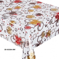 Metallic Luxury Silver PVC easy Clean Oilcloth Tablecloth
