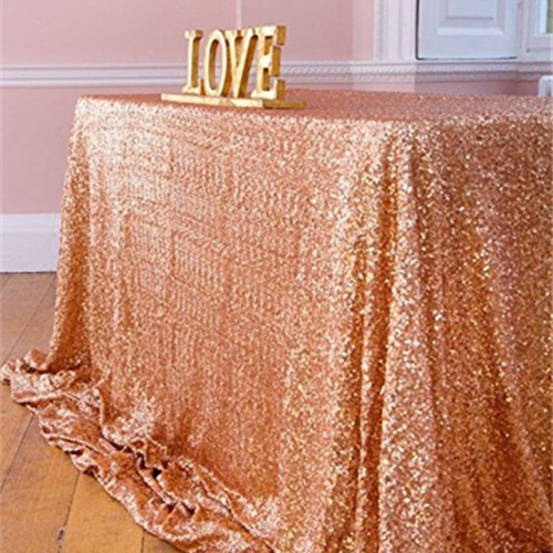 Rose Gold Sequin Tablecloth Rectangle Sparkle Tablecloth Glitz