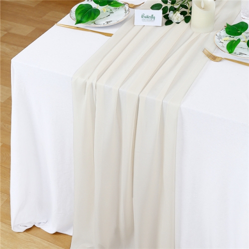 Ivory Chiffon Table Runner 27x120 Inches Sheer Table Runner Party Table Runner Wedding Decorations