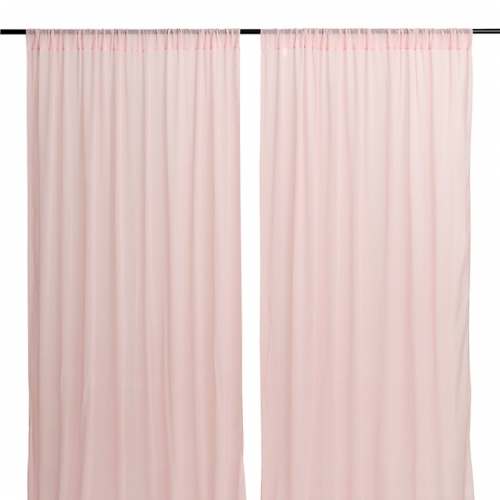 Chiffon Curtain for Backdrop Wrinkle Free Light Peach Backdground Curtain for Wedding Party Decor