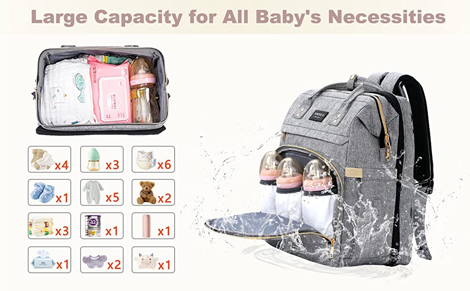 3 In 1 Diaper Bag Backpack With Changing Station, Diaper Bags For Baby Girls  Boys, Baby Shower Gifts, Newborn Essentials Must Haves, Multi-functio