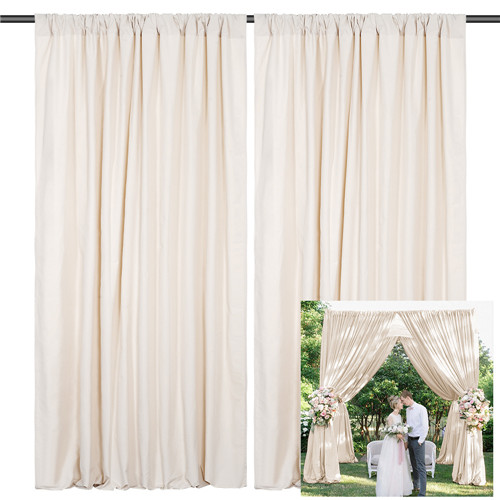 Wedding Backdrop Arch Decoration Polyester Decorative Background for Outdoor Ceremony Youtobe Party Stage Drapes 10ftx10ft