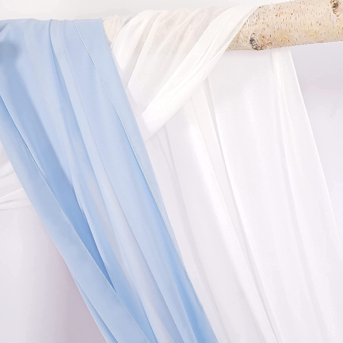 Baby Blue Wedding Arch Draping Fabric 2 Panel Chiffon Fabric