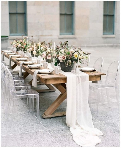 White Chiffon Table Runner 27x120 Inches Romantic Rustic Wedding Table Runner Overlay Sheer Bridal Party Decorations