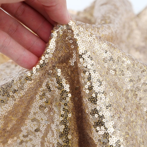 SoarDream 48inch Tree Skirt Sequin Tree Skirt Christmas Champagne Gold Tree Skirt Knit Mats for Christmas Holiday Party Decorations