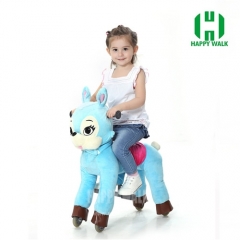 Blue Bunny Walking Animal plush ride on horse toy for playground