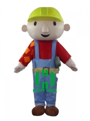 Bob Builder Apparel carnival Advertising cosplay Custom Adult Walking Fur Human Animal Party Plush Movie Character Cartoon Mascot Costume for Adult Sh