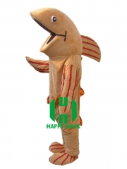 Brown Fish Character cosplay Custom Adult Walking Fur Human Animal Party Plush Movie Character Cartoon Mascot Costume for Adult Sh