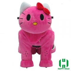 Pink Kitty Cat Electric Walking Animal Ride for Kids Plush Animal Ride On Toy for Playground