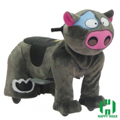 Cow Electric Walking Animal Ride for Kids Plush Animal Ride On Toy for Playground