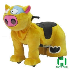 Cow Electric Walking Animal Ride for Kids Plush Animal Ride On Toy for Playground