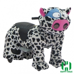 Cow Electric Walking Animal Ride for Kids Plush Animal Ride On Toy for Playground