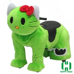 Kitty Cat Electric Walking Animal Ride for Kids Plush Animal Ride On Toy for Playground