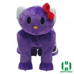 Kitty Cat Electric Walking Animal Ride for Kids Plush Animal Ride On Toy for Playground