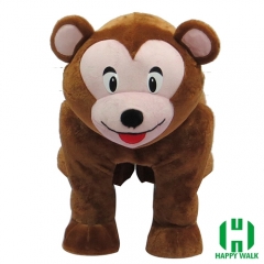 Little Monkey Electric Walking Animal Ride for Kids Plush Animal Ride On Toy for Playground