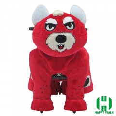 Wolf Dog Wild Animal Electric Walking Animal Ride for Kids Plush Animal Ride On Toy for Playground