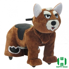 Wolf Dog Wild Animal Electric Walking Animal Ride for Kids Plush Animal Ride On Toy for Playground