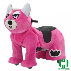 Wolf Dog Wild Animal Electric Walking Animal Ride for Kids Plush Animal Ride On Toy for Playground