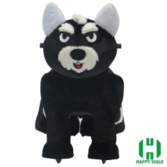 Wolf Dog Wild Animal Electric Walking Animal Ride for Kids Plush Animal Ride On Toy for Playground