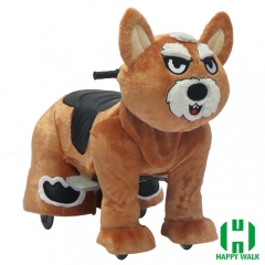 Wolf Dog Wild Animal Electric Walking Animal Ride for Kids Plush Animal Ride On Toy for Playground