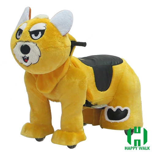 Wolf Dog Wild Animal Electric Walking Animal Ride for Kids Plush Animal Ride On Toy for Playground