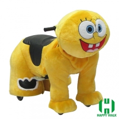 Sponge Bob Wild Animal Electric Walking Animal Ride for Kids Plush Animal Ride On Toy for Playground